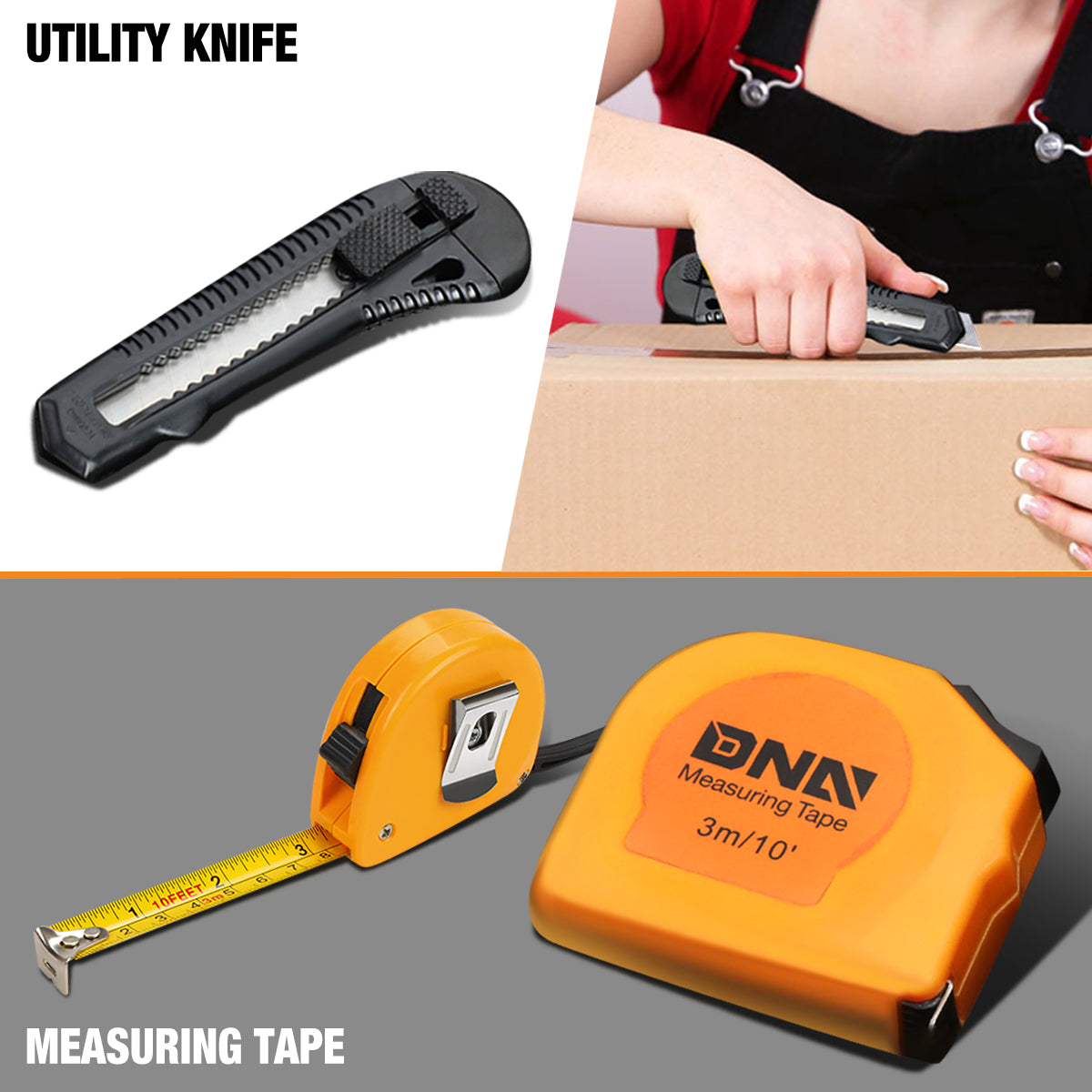 DNA MOTORING Orange 160 Pcs Portable Home Mechanic Repair Toolbox w/Wrenches+Plier+Ratchets+Sockets+Drivers