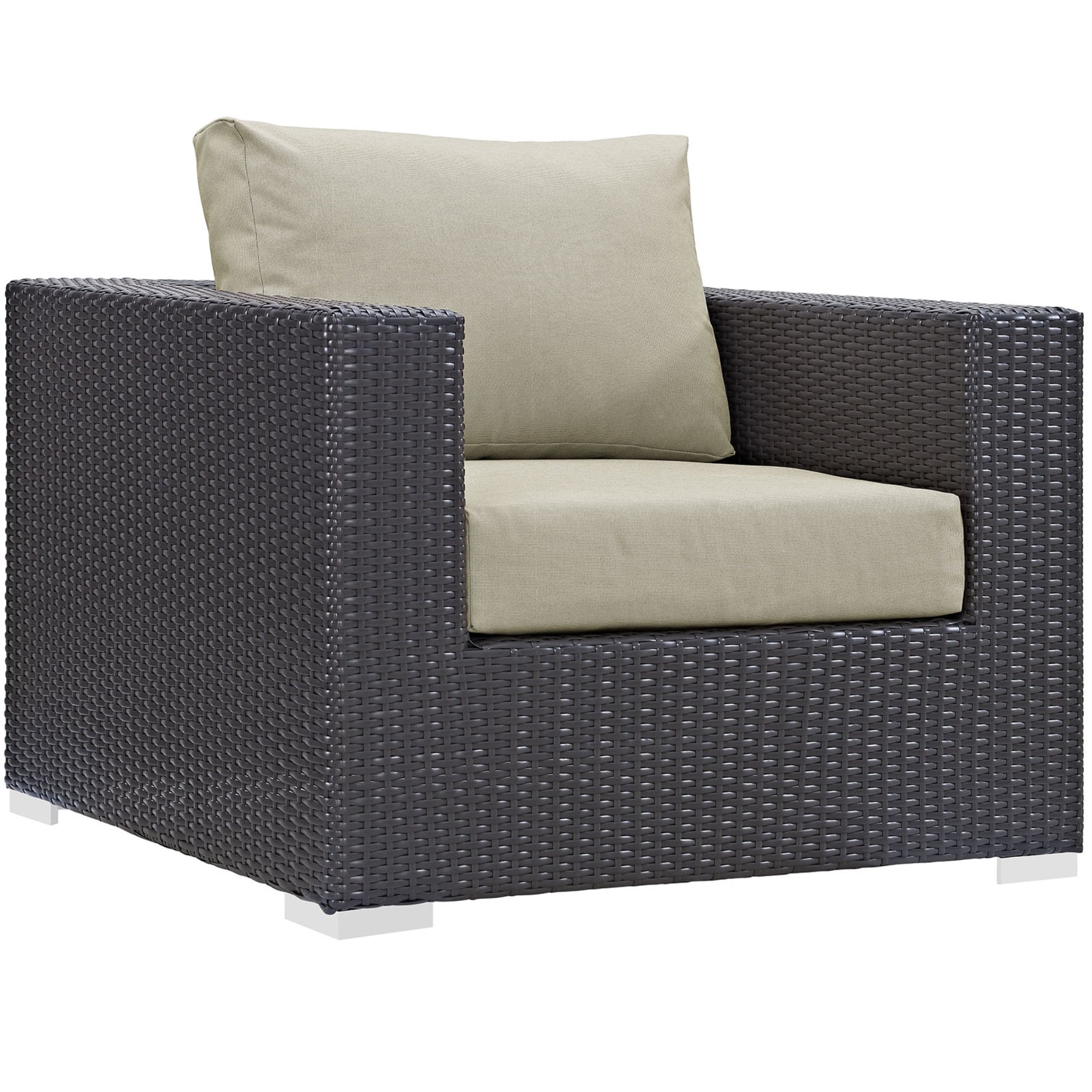 Ergode Convene 9 Piece Outdoor Patio Sectional Set - Espresso Beige