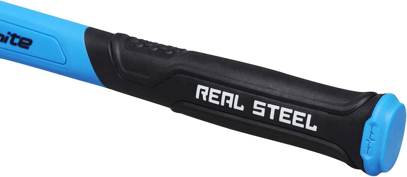Real Steel Double Face Mallet Soft Rubber Hammer with Soft/ Hard Tips and Graphite Core Handle, 12 Ounce (0313)