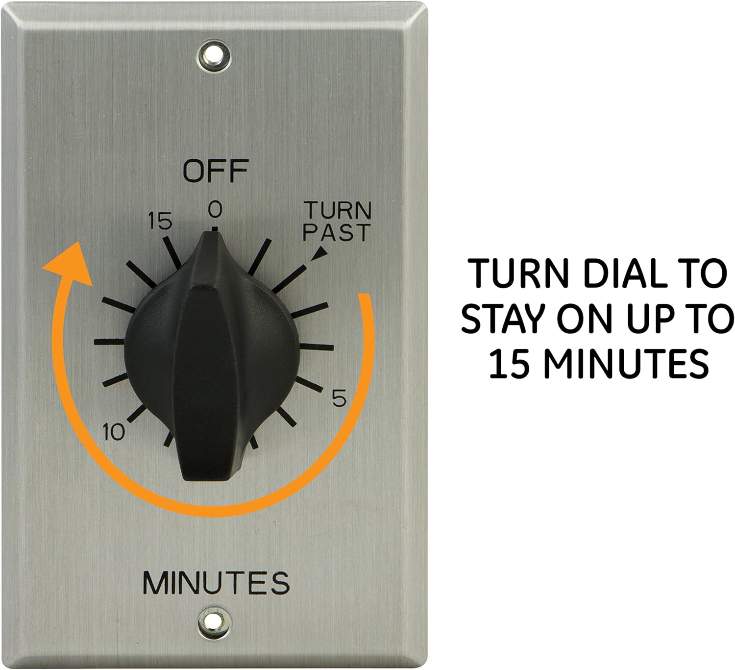 GE home electrical GE In-Wall Mechanical Countdown Timer Switch, Spring Wound, Up to 15 Minutes, 1-Minute Intervals, No Neutral Wire Needed, Ideal
