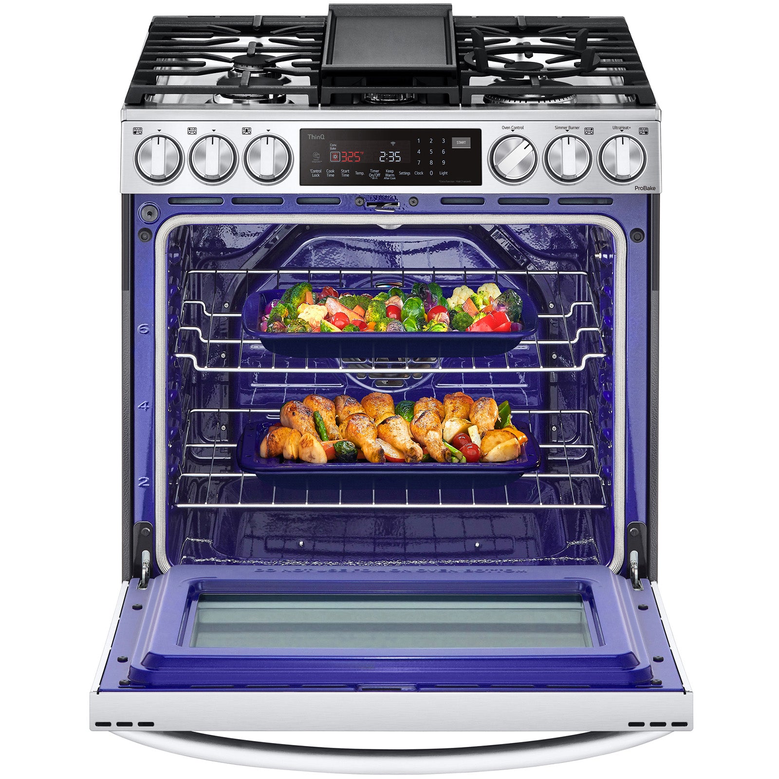 LG LSGL6337F  6.3 cu. ft. Smart Wi-Fi Enabled InstaView&a;#174; Gas Slide-In Range with Air Fry &a;#8211; PrintProof&a;#8482; Stainless Steel