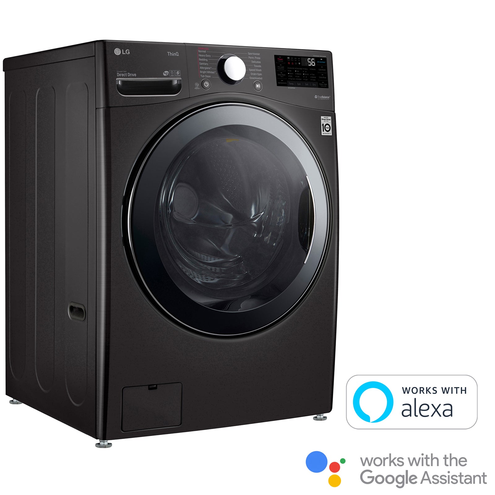 LG WM3998HBA  4.5 cu. ft. Smart Wi-Fi Enabled, All-In-One Washer/Dryer with TurboWash&a;#174; &a;#8211; Black Steel
