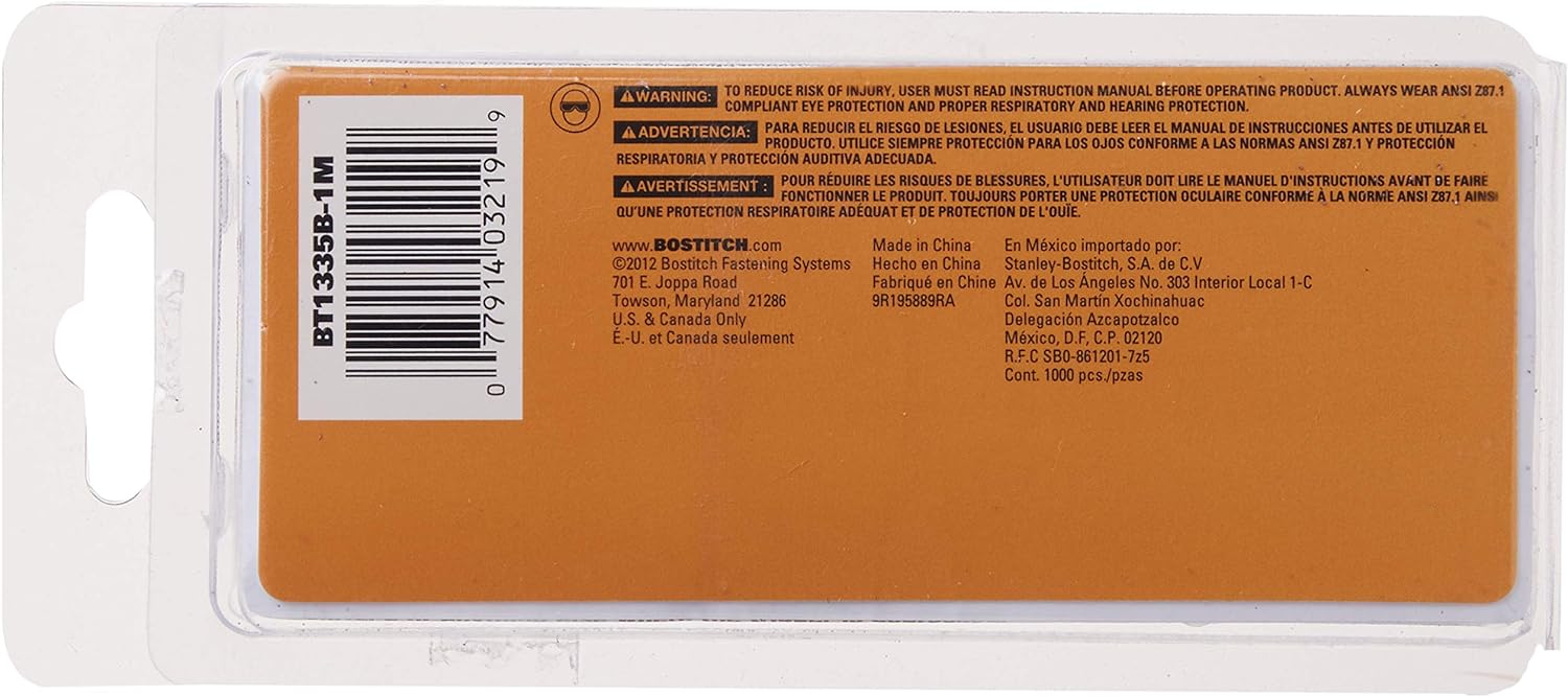 Stanley Bostitch BOSTITCH 18 Gauge Brad Nails, 1-3/8-Inch, 1000 per Box (BT1335B-1M)