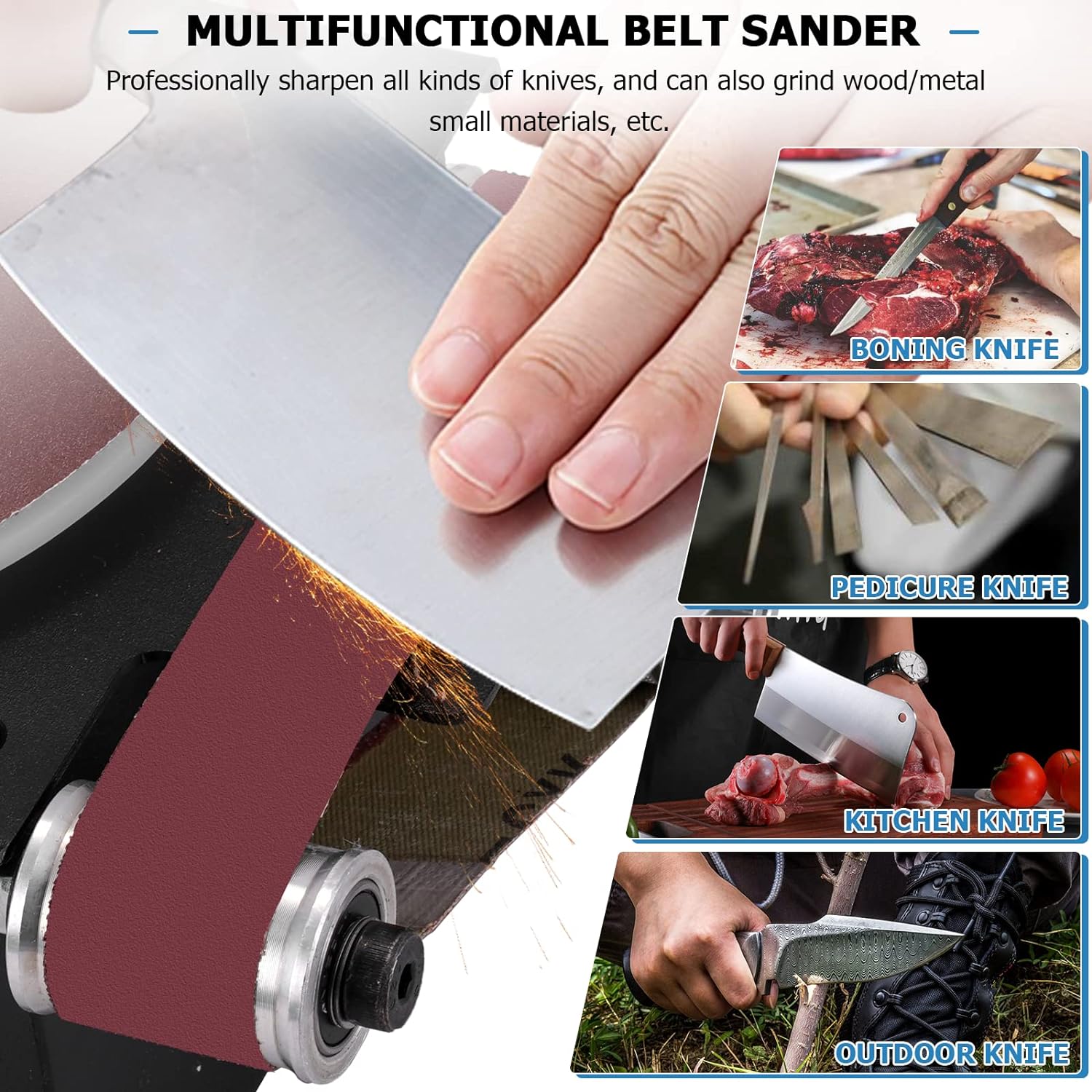 MXBAOHENG Mini Disc Sander 6-Inch Electric Mini Belt Sander 1.2-Inch by 15-Inch, Small Sanding Belt Machine for Wood Crafts Metal Stone G