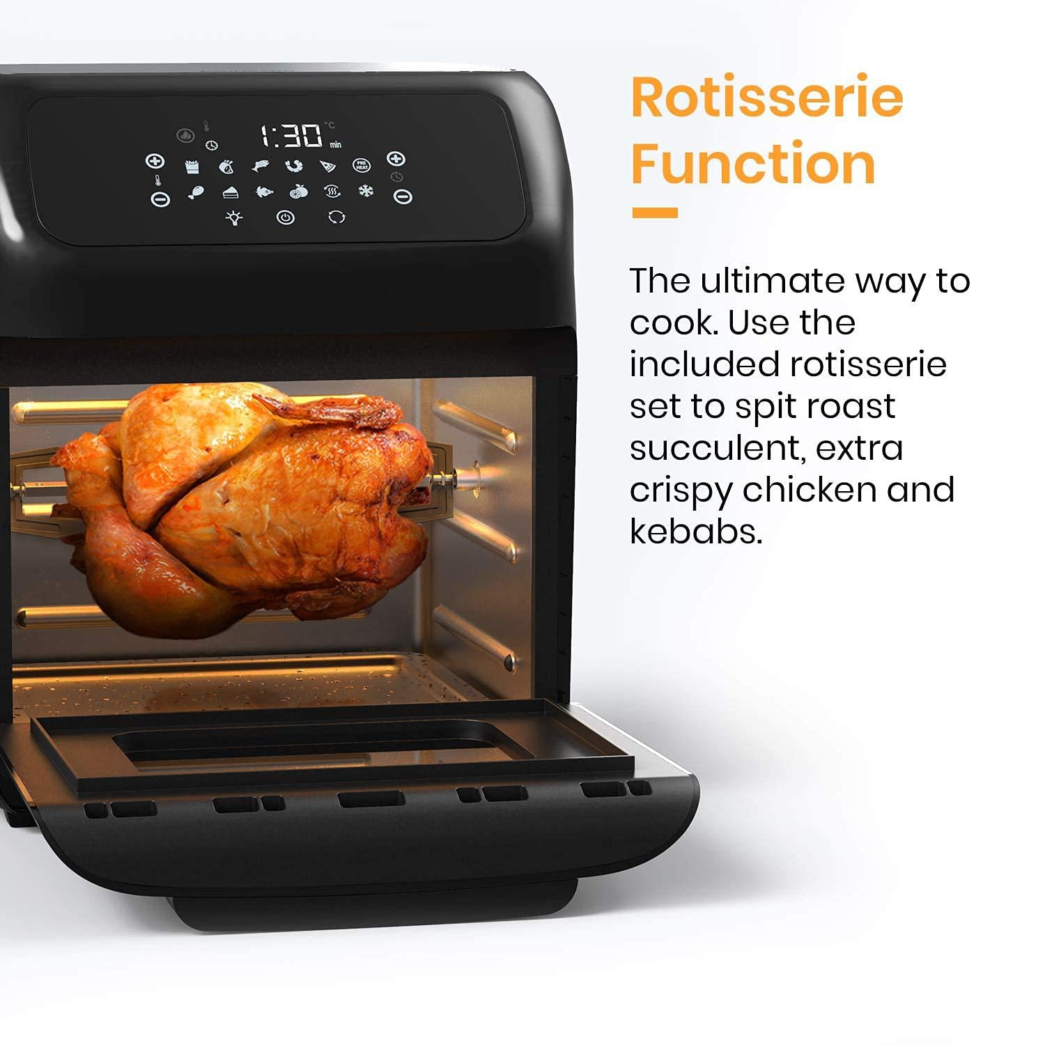 pro breeze 12.7 quart air fryer oven - large air fryer toaster oven, 12 cooking modes including rotisserie &a; food dehydrator,