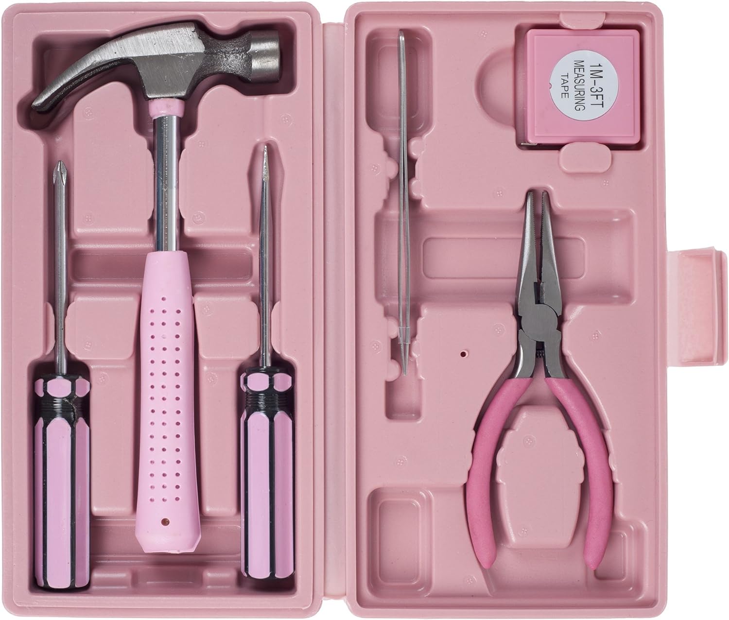 Trademark GLB Stalwart - 75-HT2007 Household Hand Tools, Pink Tool Set - 9 Piece by , Set Includes &a;#226;&a;#128;&a;#147; Hammer, Scr