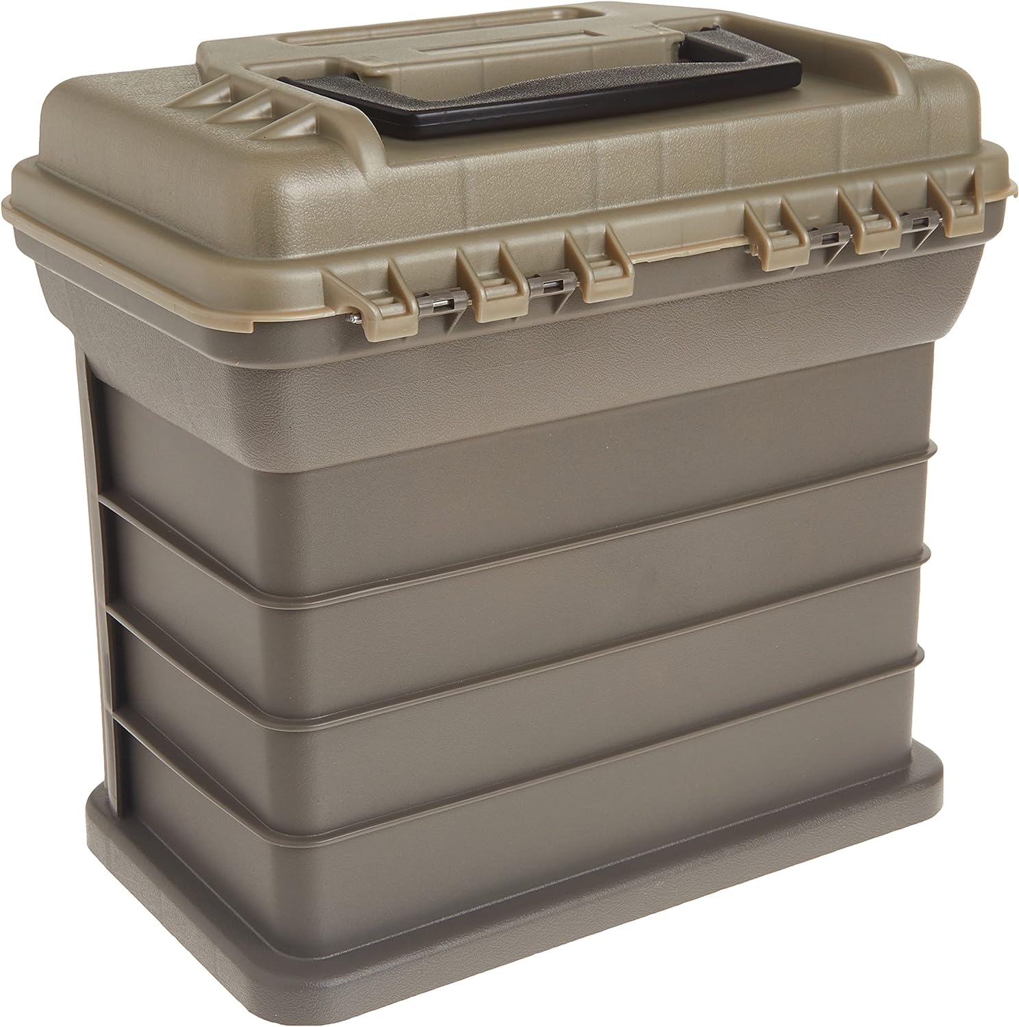 Generic Plano Molding 135430 Stow N&s; Go Pro Rack with 4 #23500s Prolatch Organizers,Graphite Gray, Sandstone
