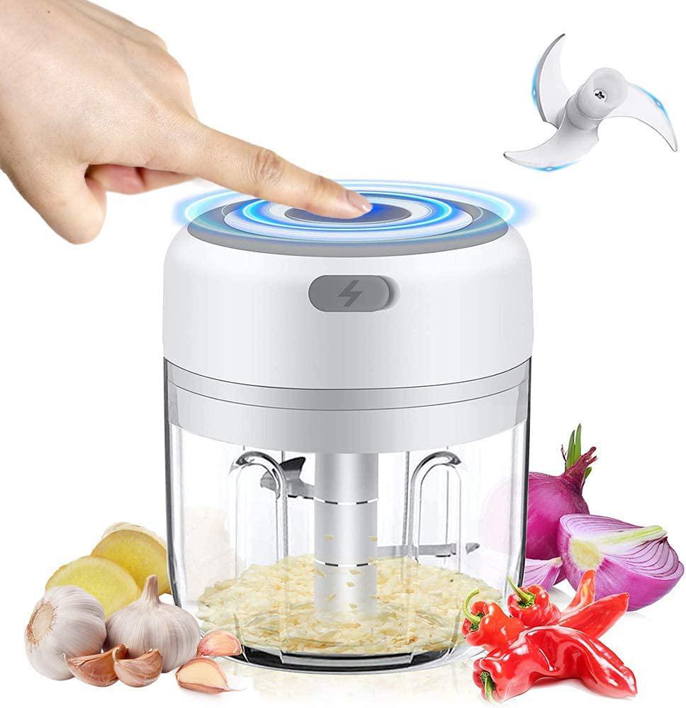 NWIASS mini garlic chopper, powerful garlic mincer mini chopper electric food and onion chopper garlic press small food processor to