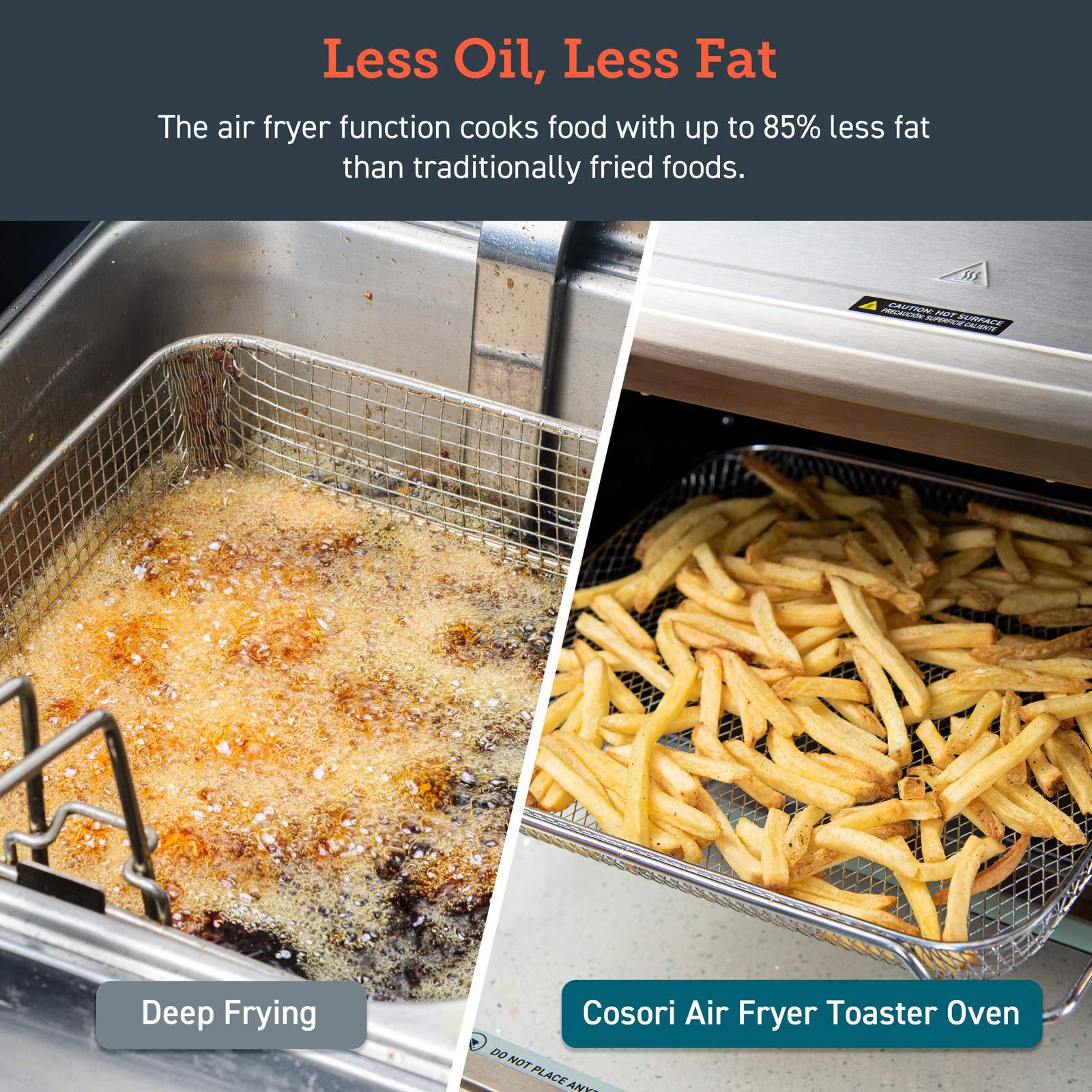 cosori fryer basket for healthier cook and air fry, fits for cs130&a;co130 series, toaster oven, carbon-steel, c130-fb