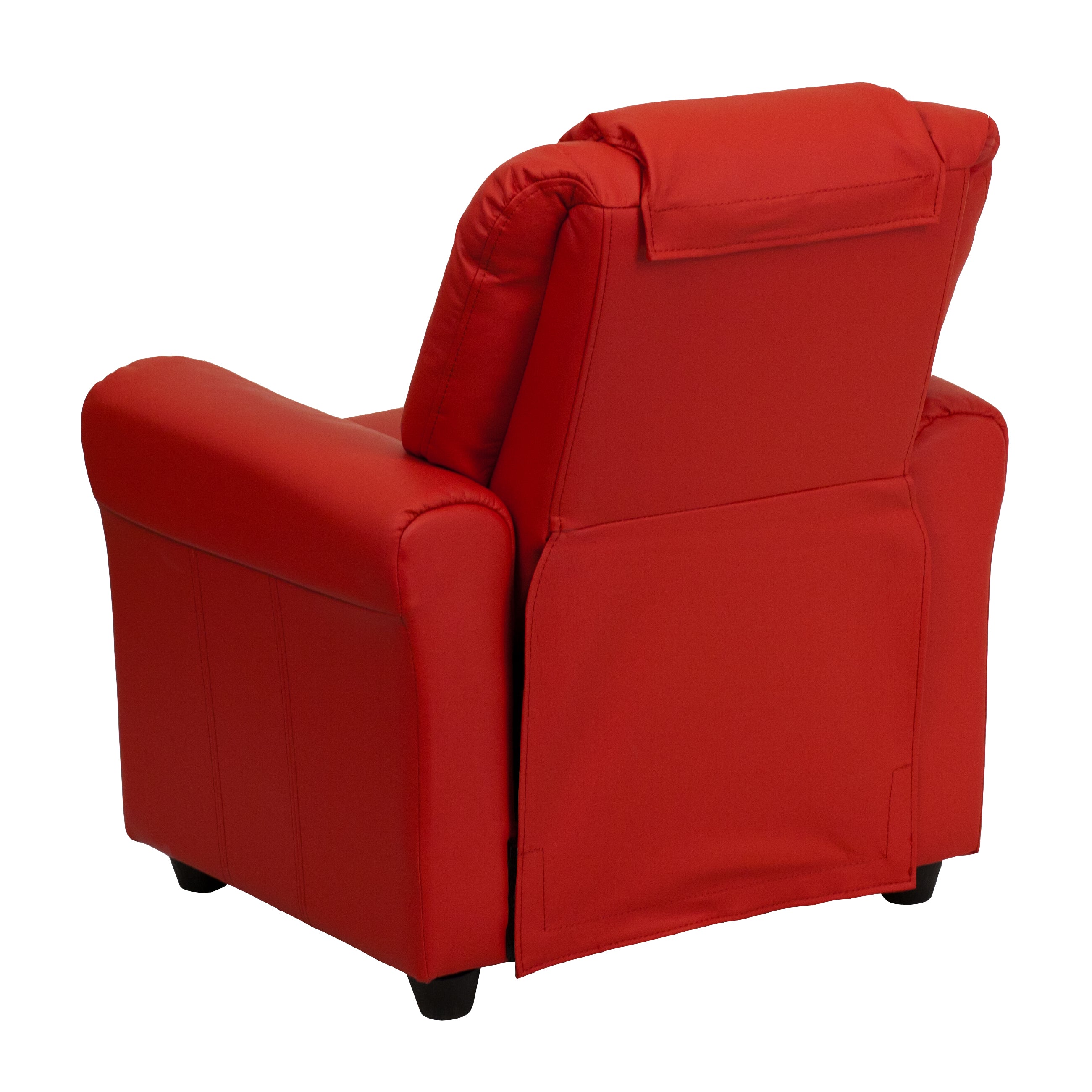 Flash Furniture Contemporary Red Vinyl Kids Recliner with Cup Holder and Headrest