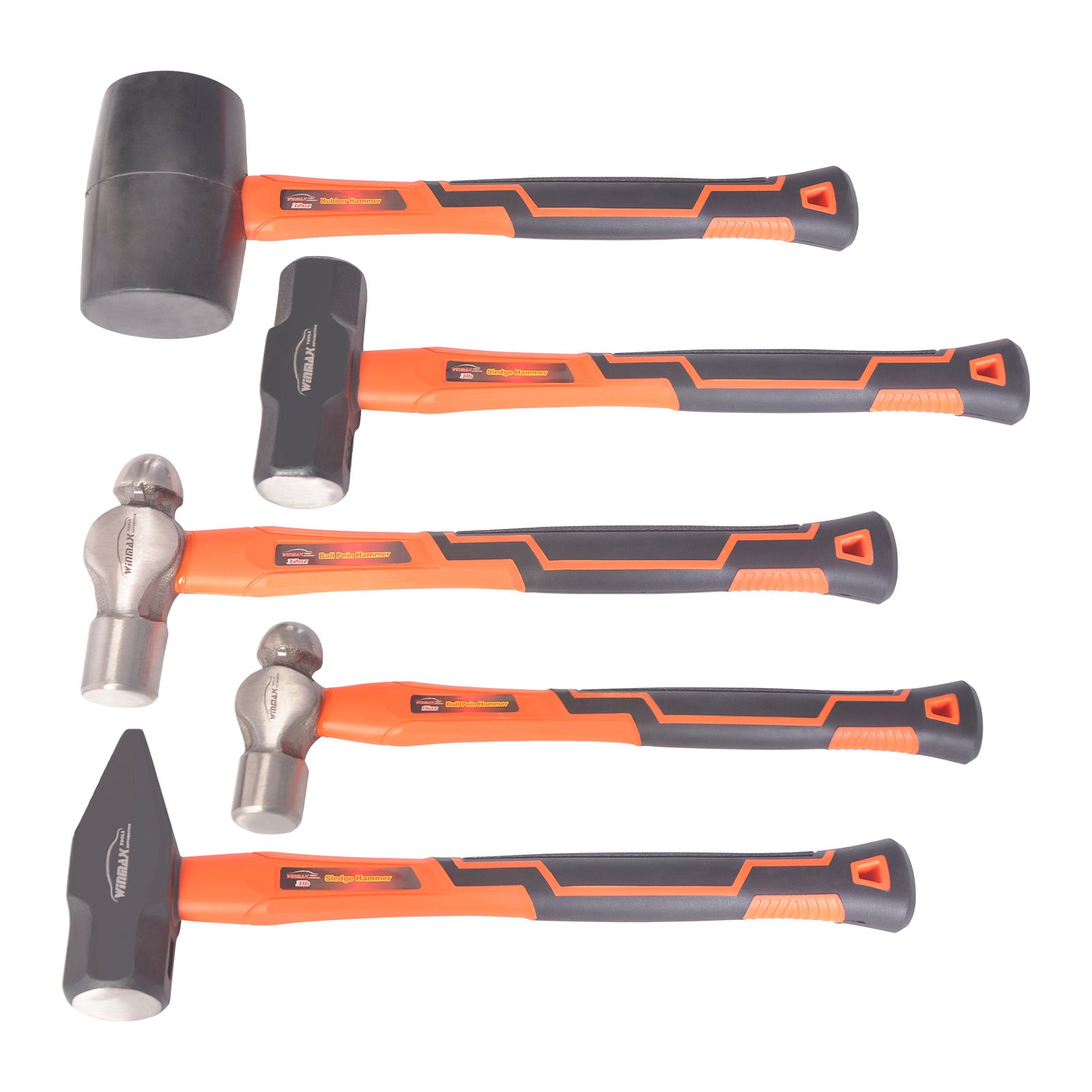 Great Choice Products 5Pcs Hammer Set Cross Pein Hammer Ball Pein Hammer Rubber Mallet Sledge Hammer