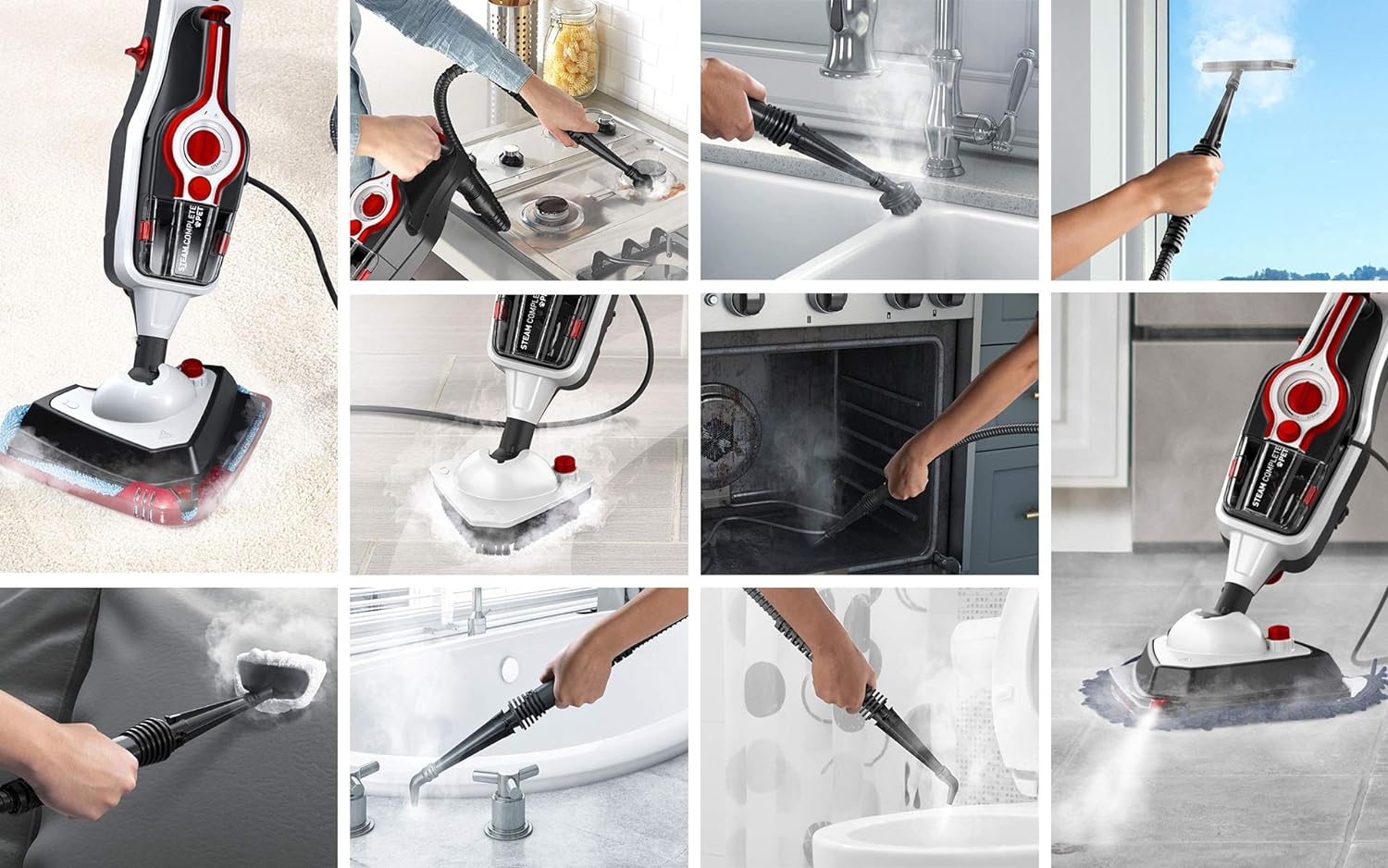 Hoover Complete Pet Steam Mop with Removable Handheld Steamer, Cleaner for Tile and Hardwood Floors, WH21000, White