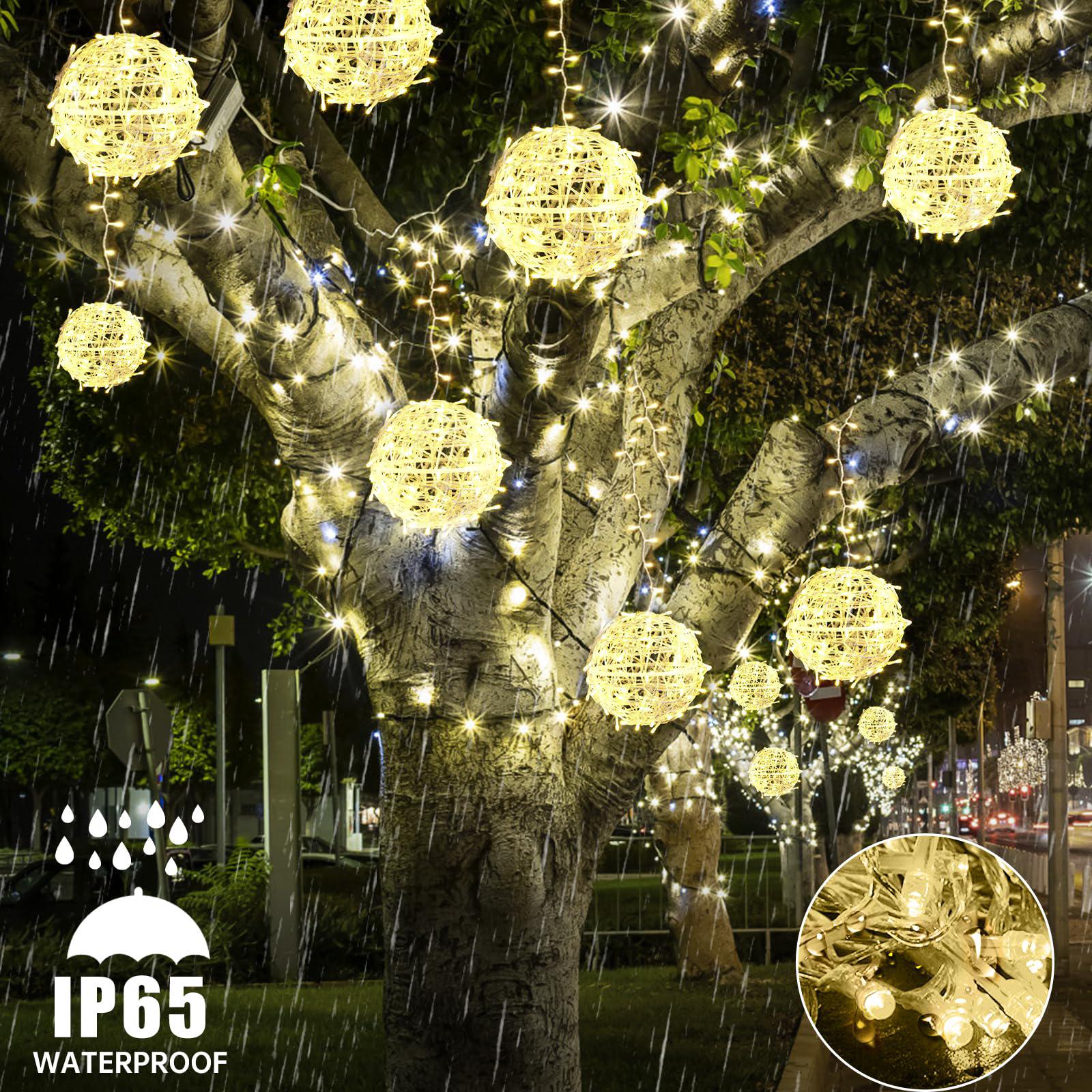 baung outdoor globe hanging string lights,4 pack 7.87