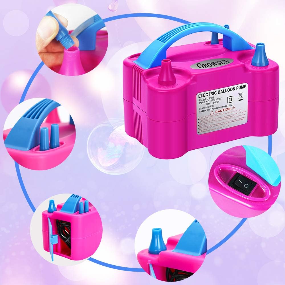 Estarhydro Growsun Balloons Pump Kit Electric Balloon Garland Arch Kit Air Blower Inflator for Party Decoration w/Ballons Tape Strip