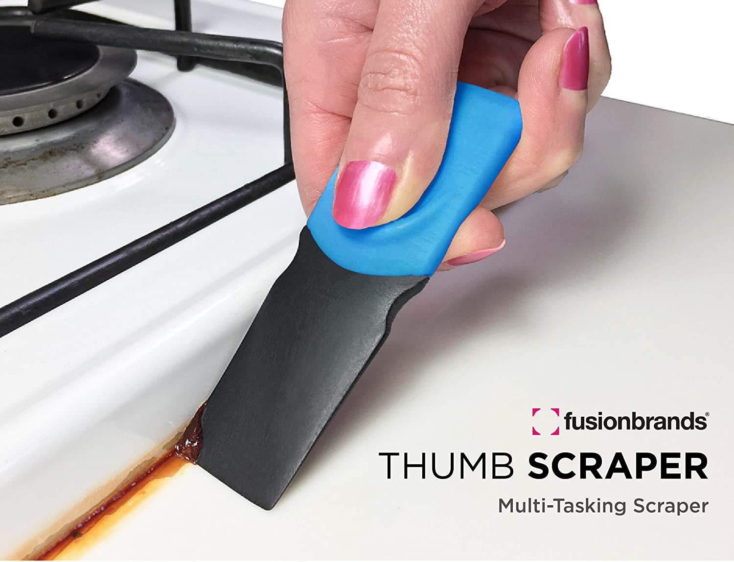 fusionbrands thumb scraper tool, 2 pack - save your manicure - a multi-use plastic scraper, ideal for removing price stickers