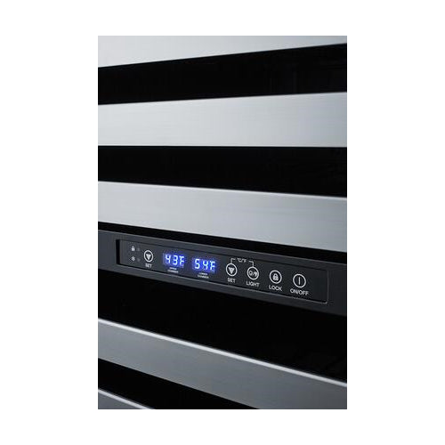 Summit SWC532BLBIST 24 Dual Zone Wine Cellar 46 Bottle in Stainless Steel