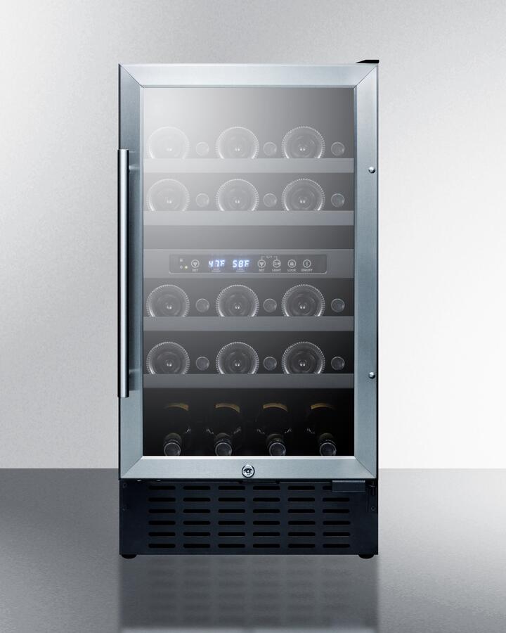 Summit SWC182ZADA 18 ADA Compliant Dual Zone Built-In/Freestanding Wine Cellar with 28 Bottle Capacity  Lock  Digital Thermostat