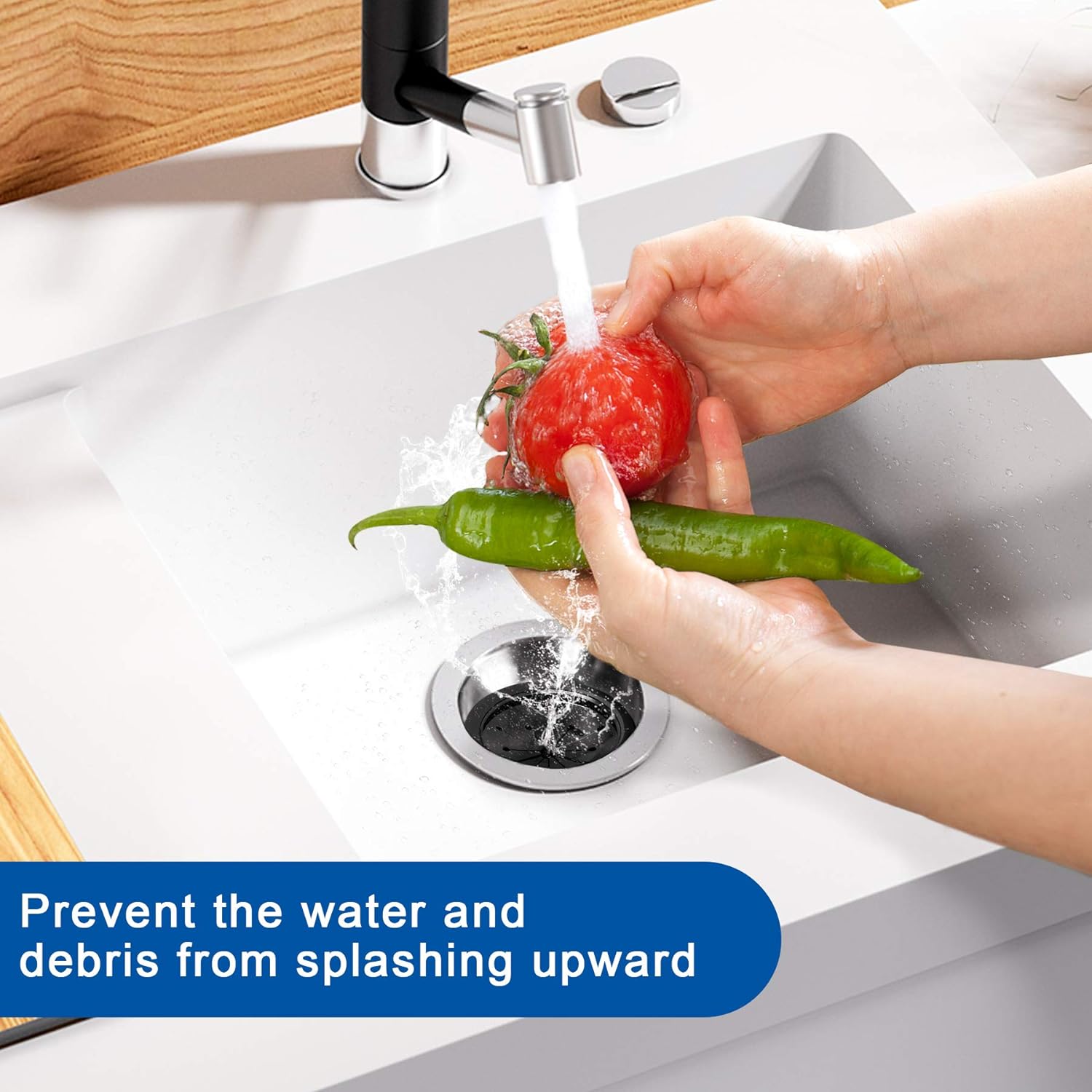 Cleesink Garbage Disposal Splash Guard Collar Sink Baffle, Food Waste Disposer Parts Accessories, 3-1/8 Inch Multi-function Drain Plugs