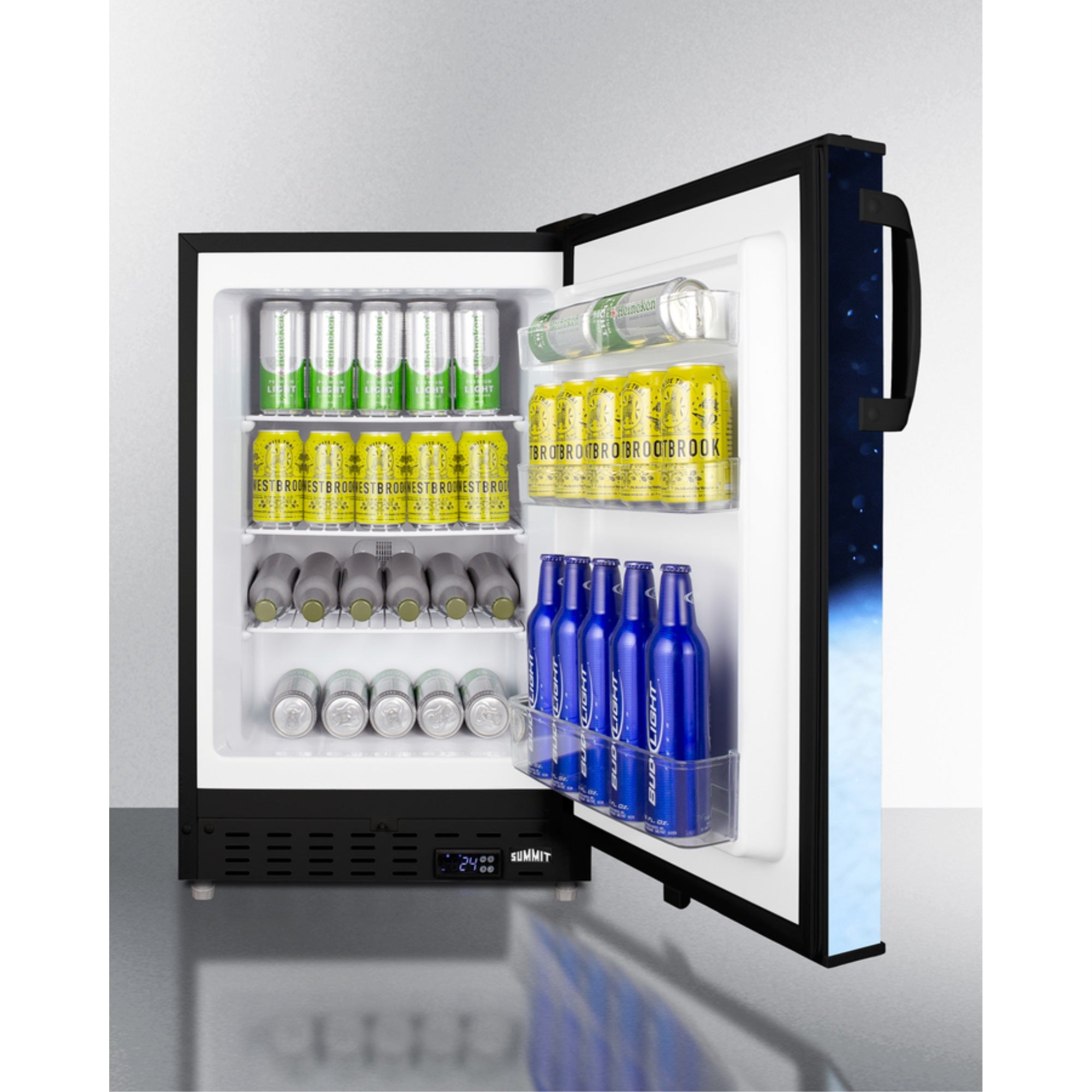 Summit Undercounter beer froster in black with ColdCavern decal