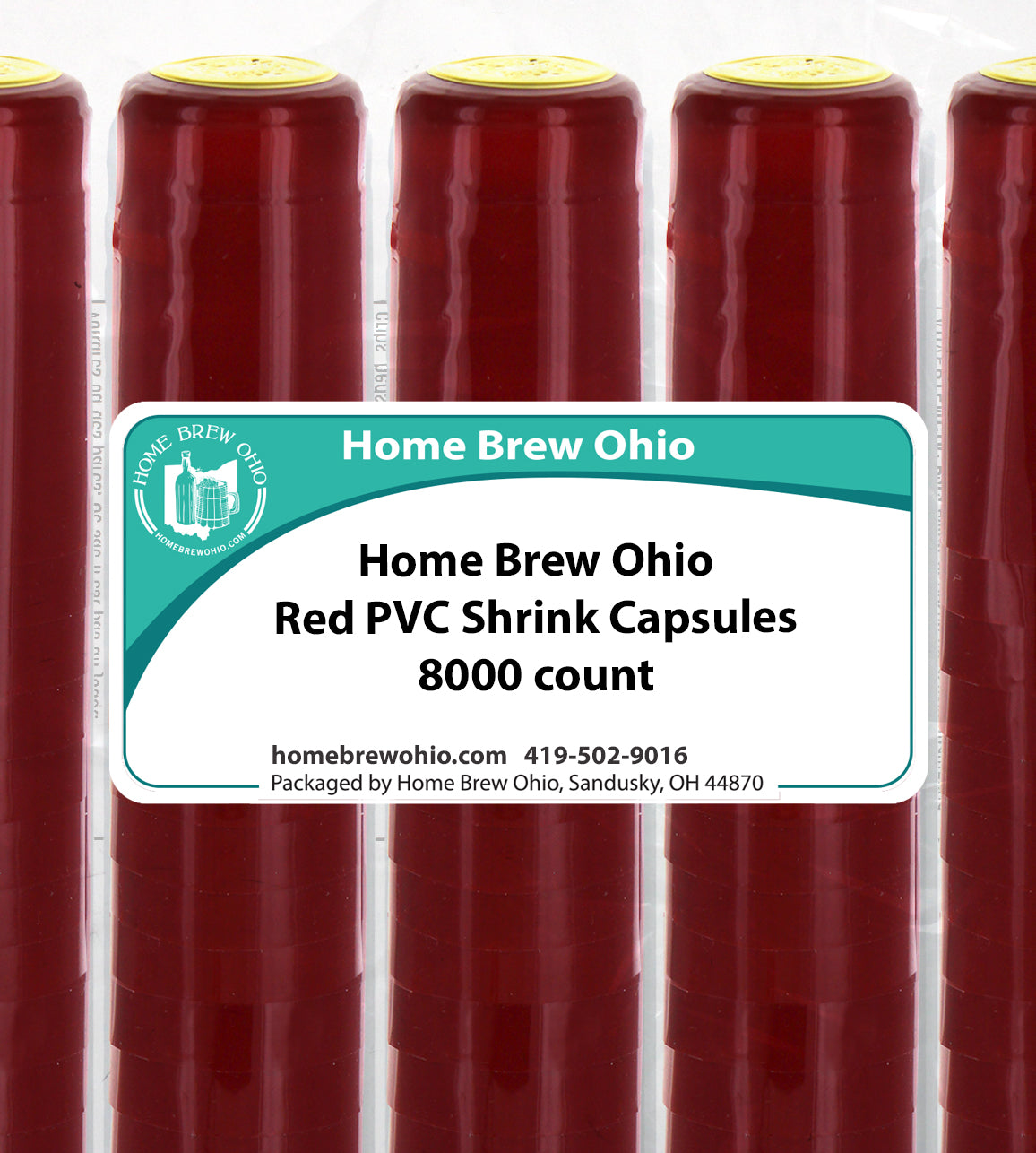 HOME BREW OHIO HOMEBREWOHIO.COM Home Brew Ohio Red PVC Shrink Capsules 8000 count