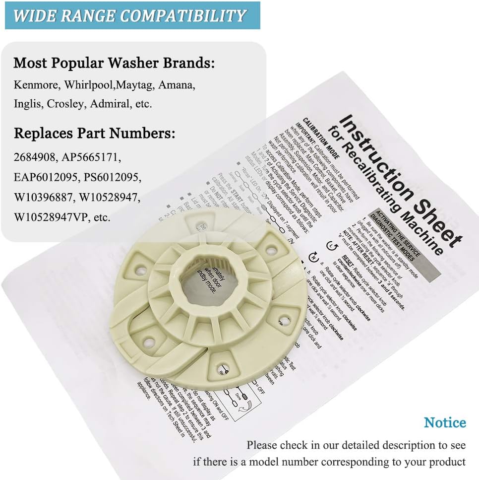 YMD Parts LLC W10528947 Washer Basket Driven Hub Kit for Whirlpool Kenmore Maytag Crosley Washer Replacement Part Replaces 2684908, AP5665171