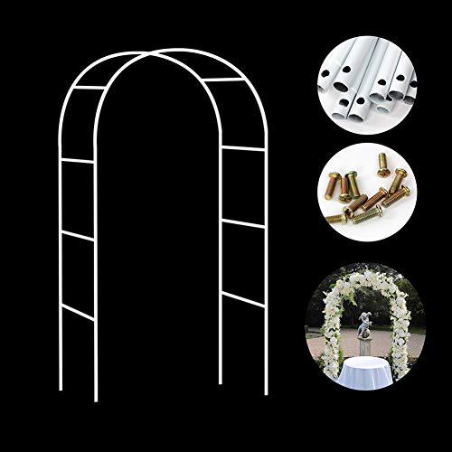 AngJi metal arch wedding garden 94.5 inch h x 55 inch w assemble freely for various climbing plant roses vines bridal party decorat