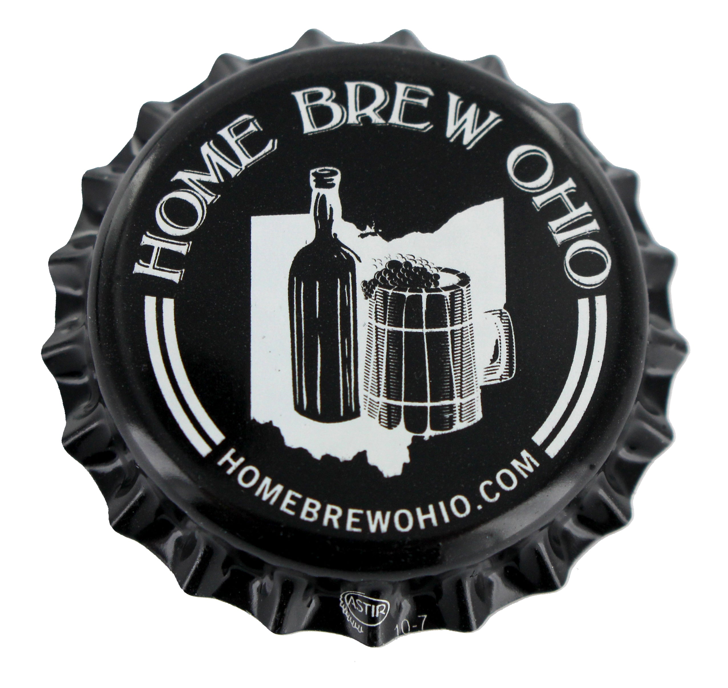 HBO Home Brew Ohio Home Brew Ohio Black and White Crown Caps With Oxy-Liner - Case of 10,000 Caps