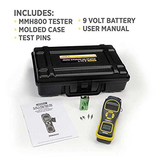 General Tools 4-in-1 Digital Moisture Meter - Pin-Type Mold Detector for Home - Dual LCD Display &a; Audible Alarm