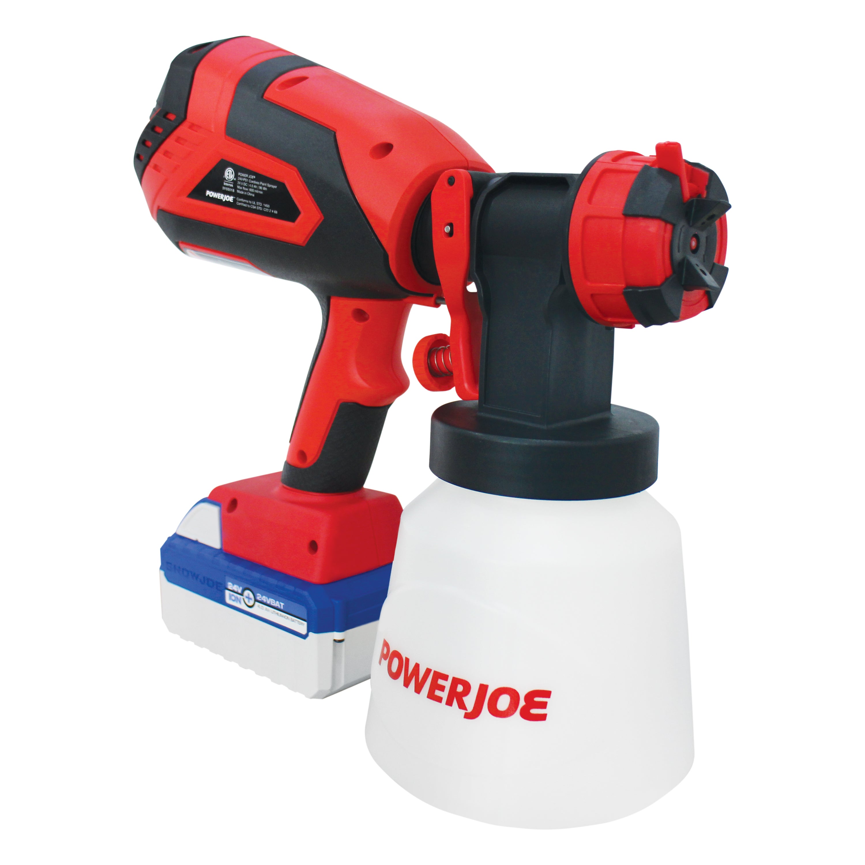 Sun Joe 24V-PS1 Cordless HVLP Handheld Paint Sprayer | 24-Volt | 4.0-Ah | Included Accessories