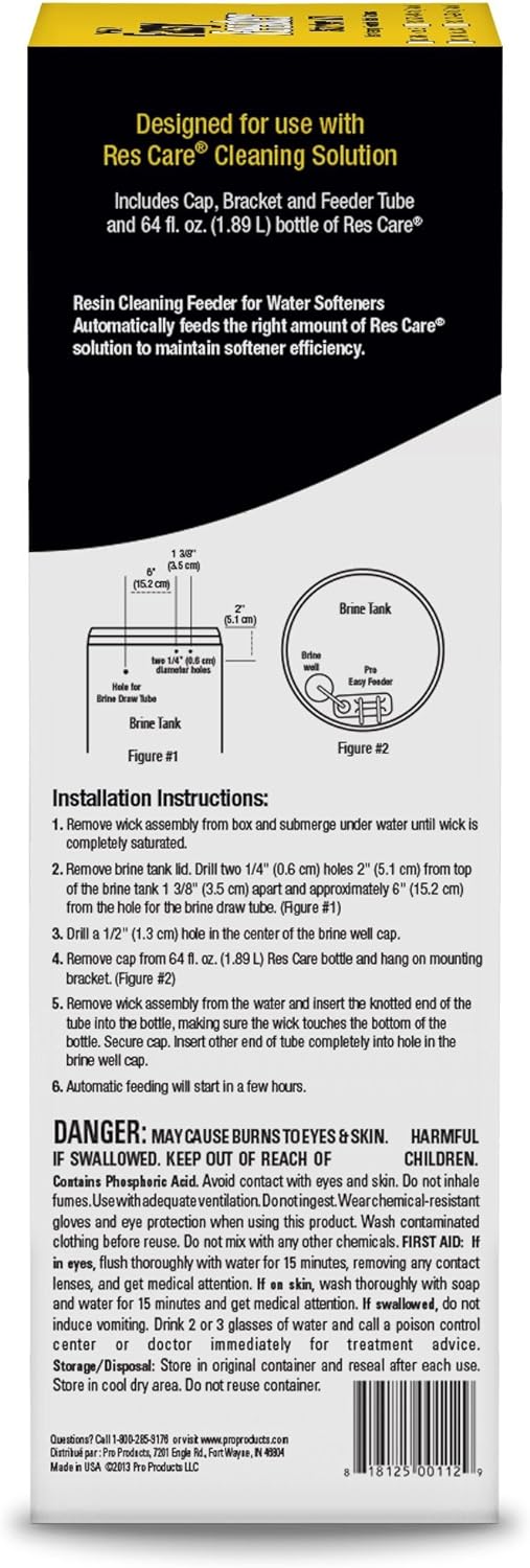 Pro Products, LLC Res Care Easy Feeder Starter Kit &a;#226;&a;#128;&a;#147; Complete Softener Cleaning System -- Dispenses Res Care Liquid