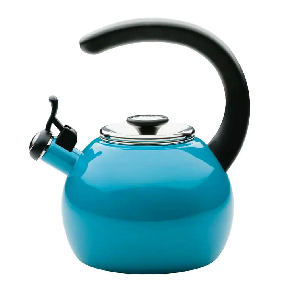 Circulon 48167 2-Quart Whistling Turquoise Teakettle with Flip-Up Spout