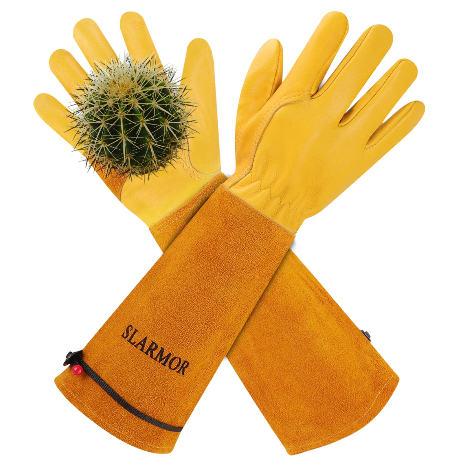 SLARMOR Long gardening-gloves WomenMen-Thorn proof Rose Pruning Heavy Duty gauntlet-M