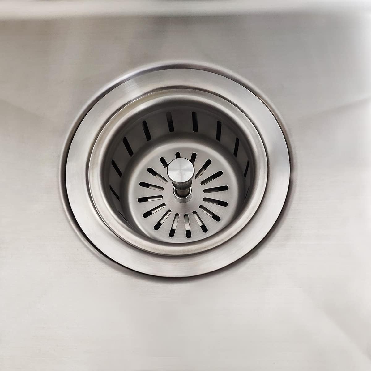 GZILA Garbage Disposal Flange and Basket Strainer Stopper, Extended Deep Flange Fit 3-1/2 Inch Standard Sink Drain Hole, Brushed Nick