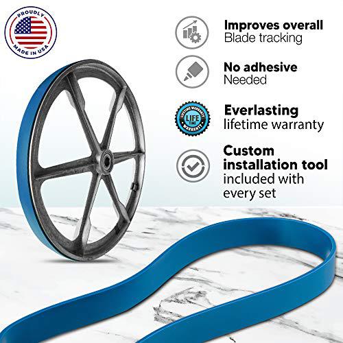 DNLK urethane band saw tires fits - delta 10 inch bandsaw tire x 11/16 inch 10 inch bandsaw tire - 2 pack heavy duty urethane band