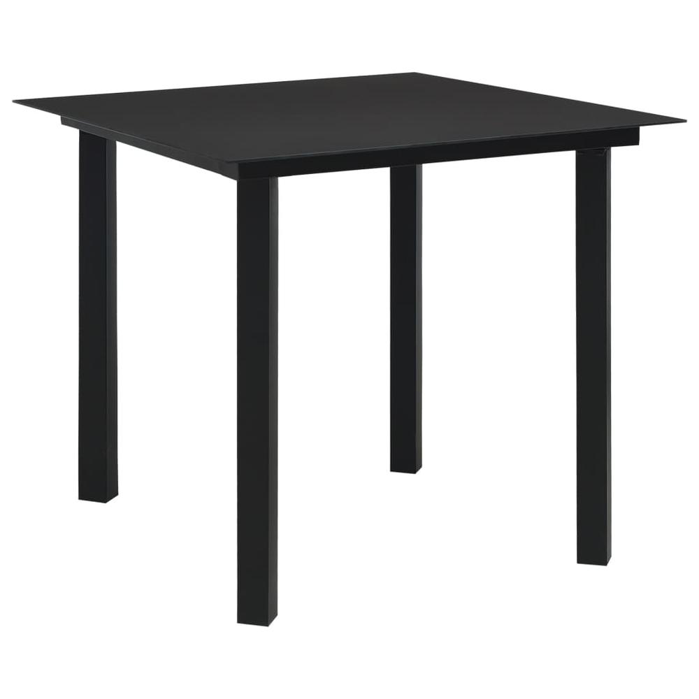 vidaXL 3 Piece Garden Dining Set Black Glass and Steel 0207
