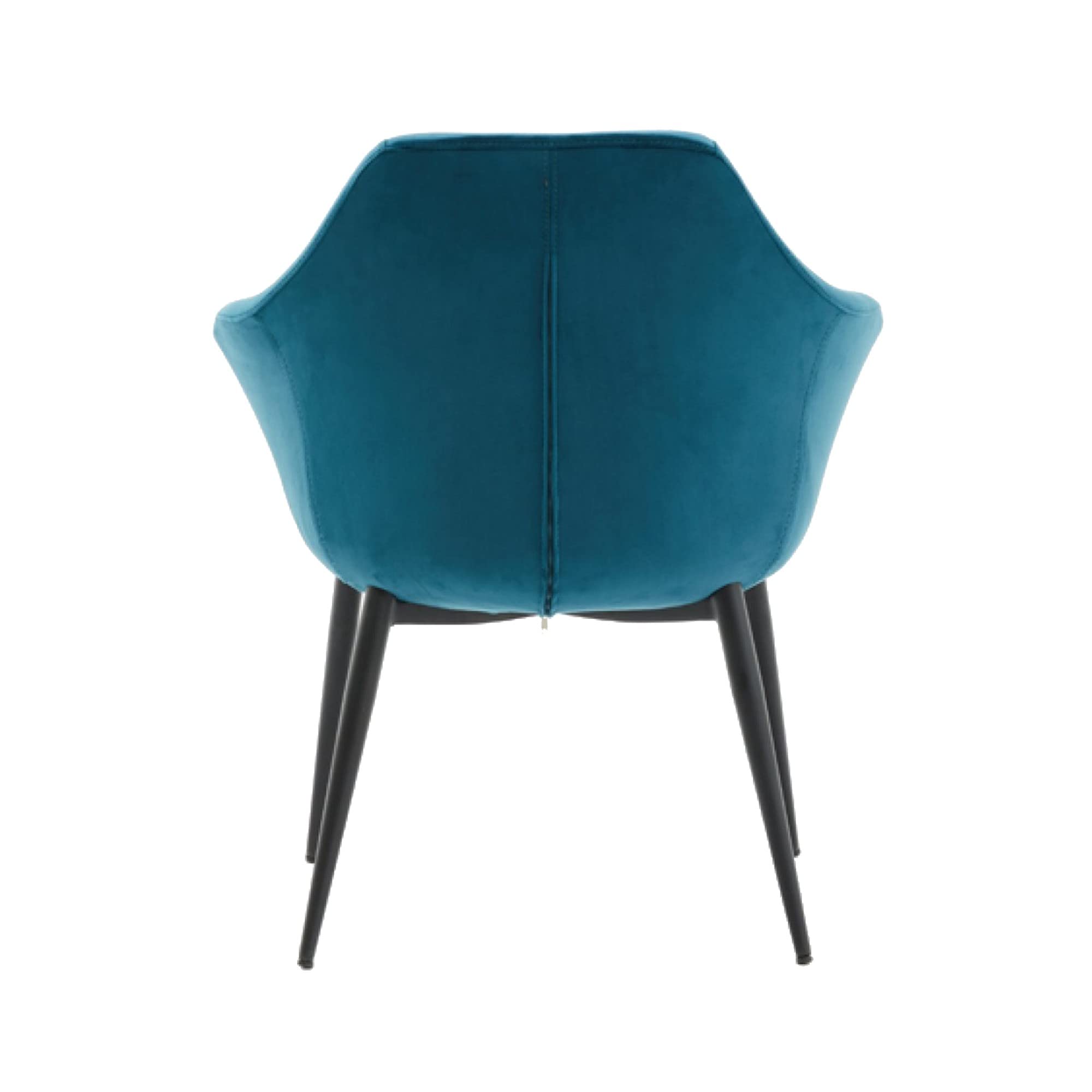 Benjara Velvet Upholstered Dining Chair With Padded Seat And Tapered Legs, Blue