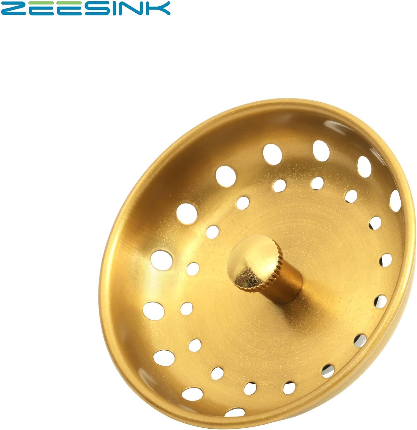 Zeesink Gold Sink Strainer,Gold Kitchen Sink Drain,Kitchen Sink Stopper, Stainless Steel Sink Strainer Stopper
