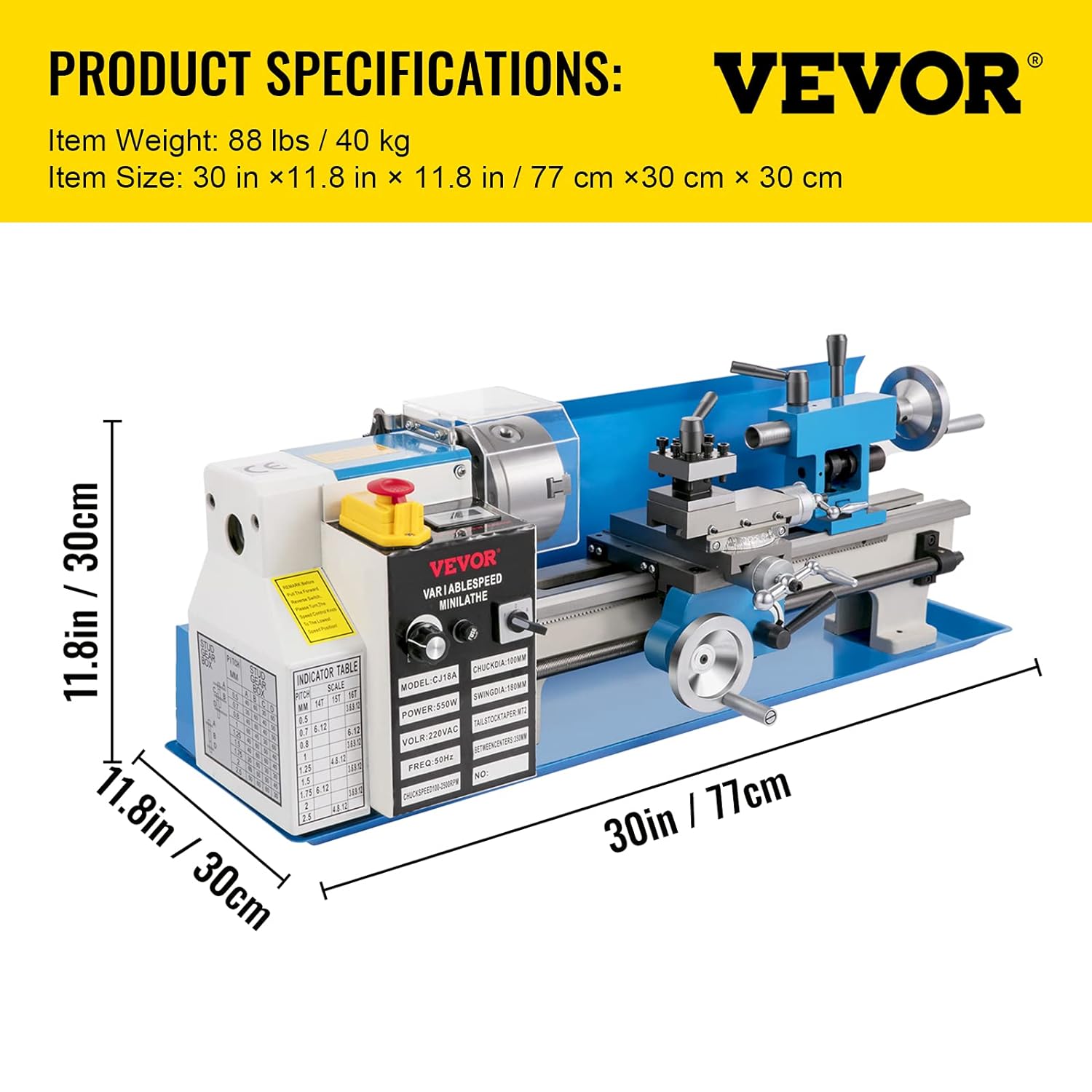 VEVOR Mini Metal Lathe, 7