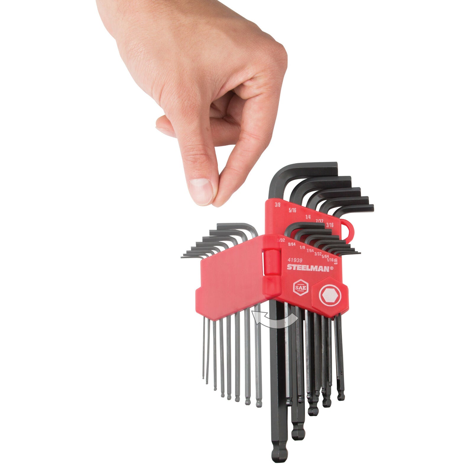GCP Products 26 Pc Long Arm Ball End Hex Key Allen Wrench Set Sae Metric