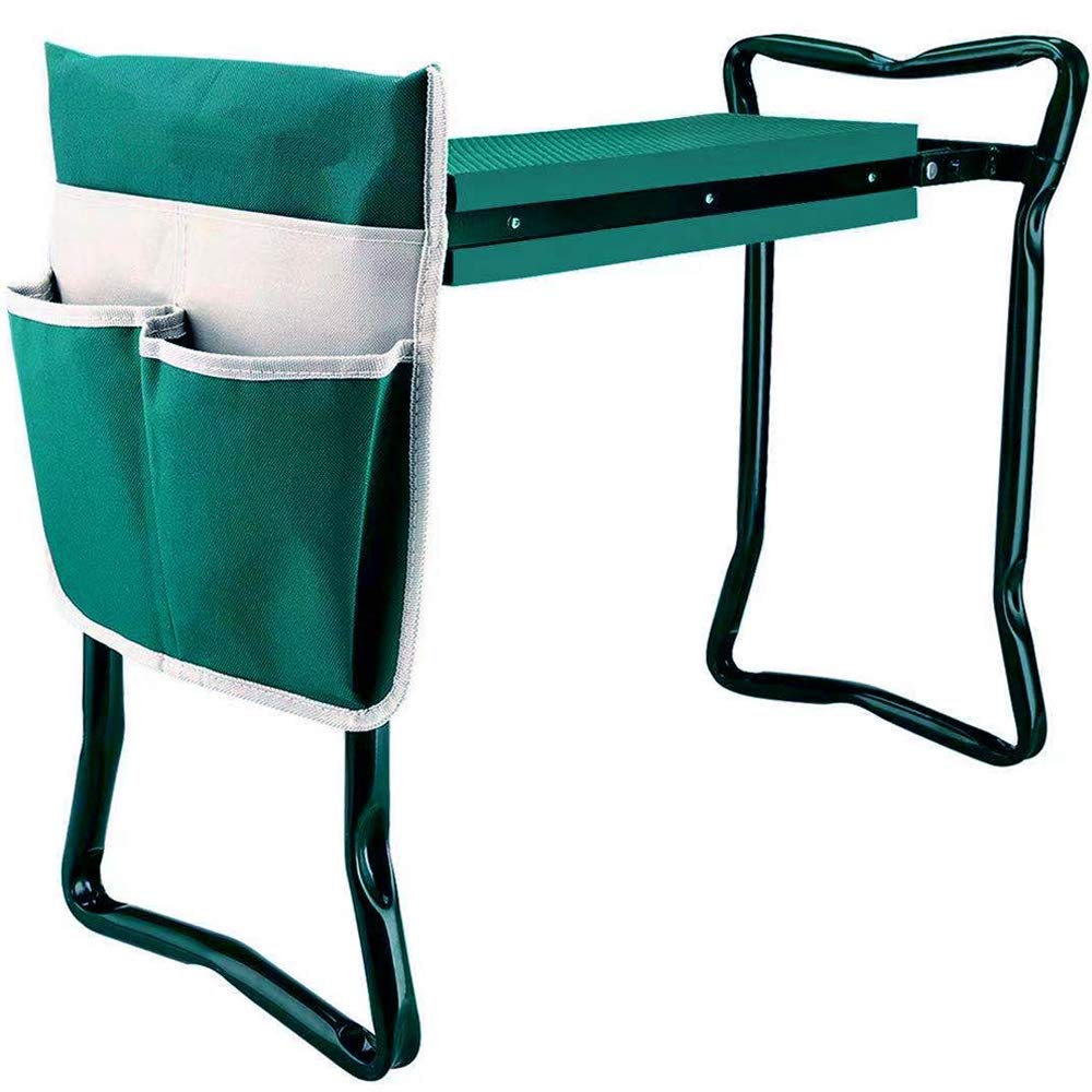 LeJoy Garden Garden Kneeler and Seat with Tool Bag Pouch,Portable Lightweight Garden Bench Thicken EVA Foam Pad Sturdy Steel Pipe Practical G