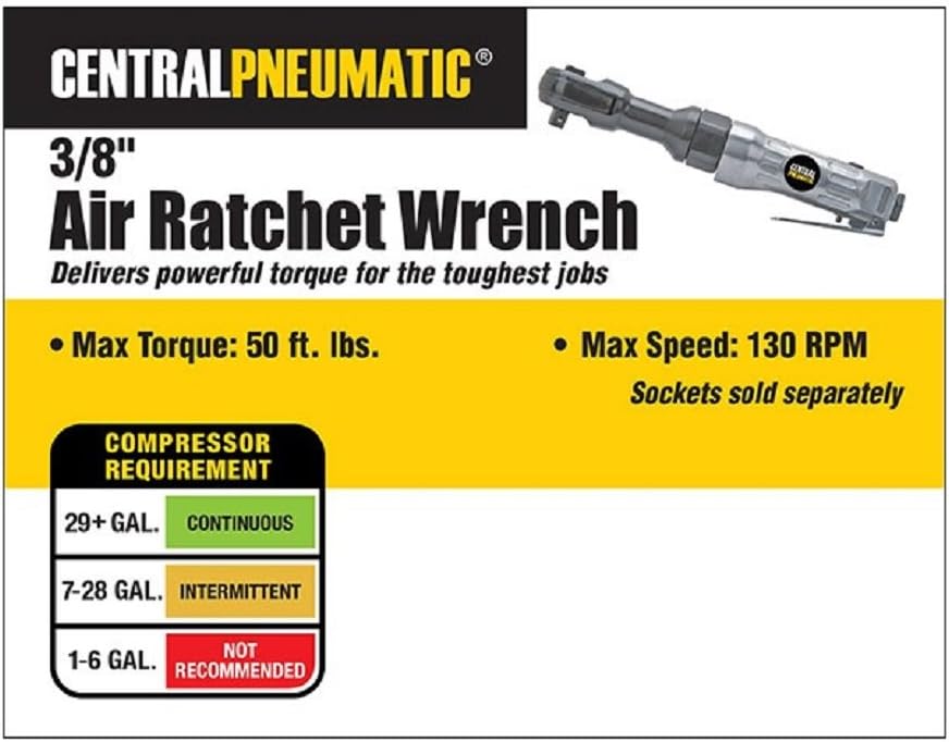 CENTRAL PNEUMATIC - Item# 47214 3/8-Inch Power Air Ratchet Wrench
