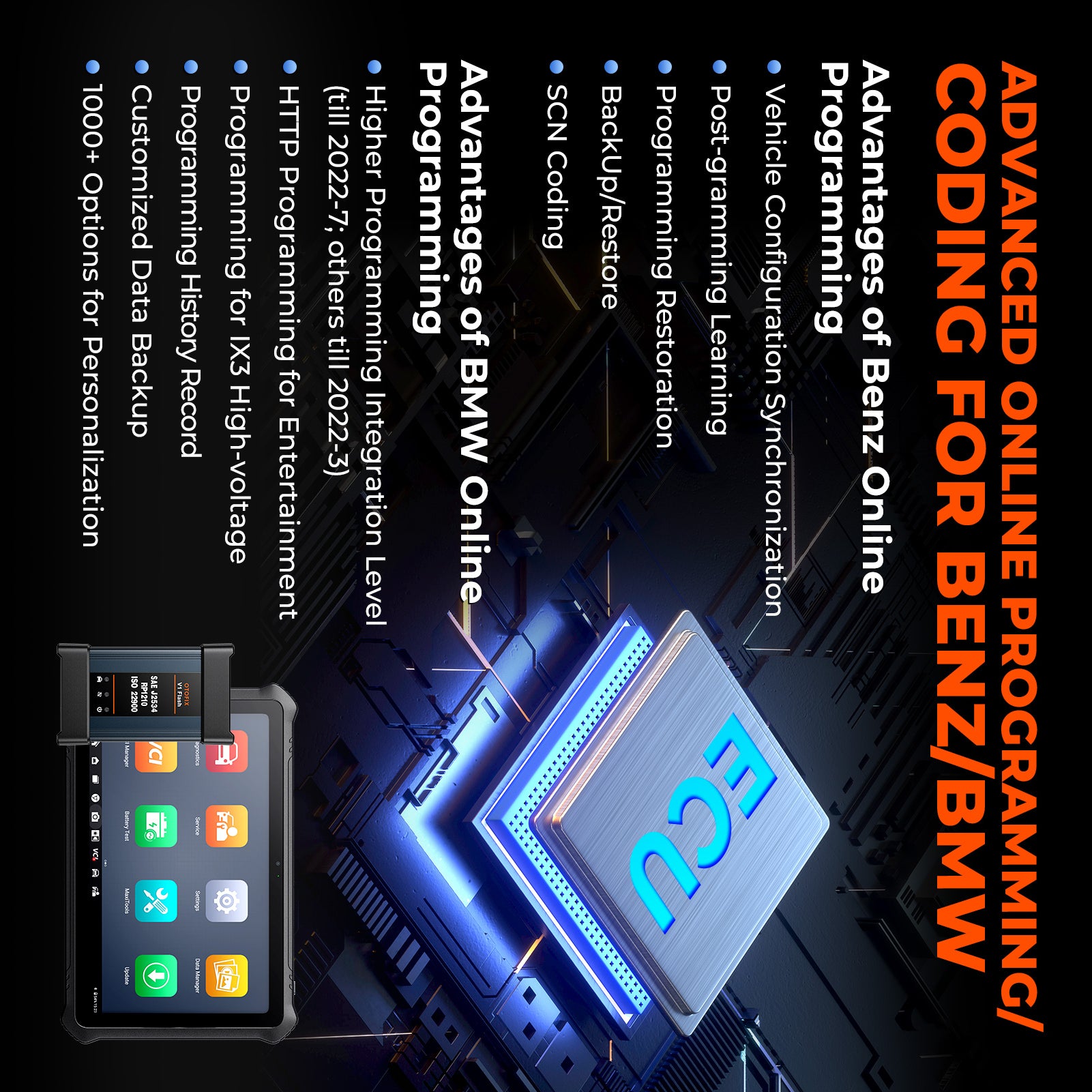 OTOFIX EvoScan Ultra Car Diagnostic Scan Tool  Bi-Directional ECU Programming, Coding, Topology, 40+ Services, 2 Years Upgrade