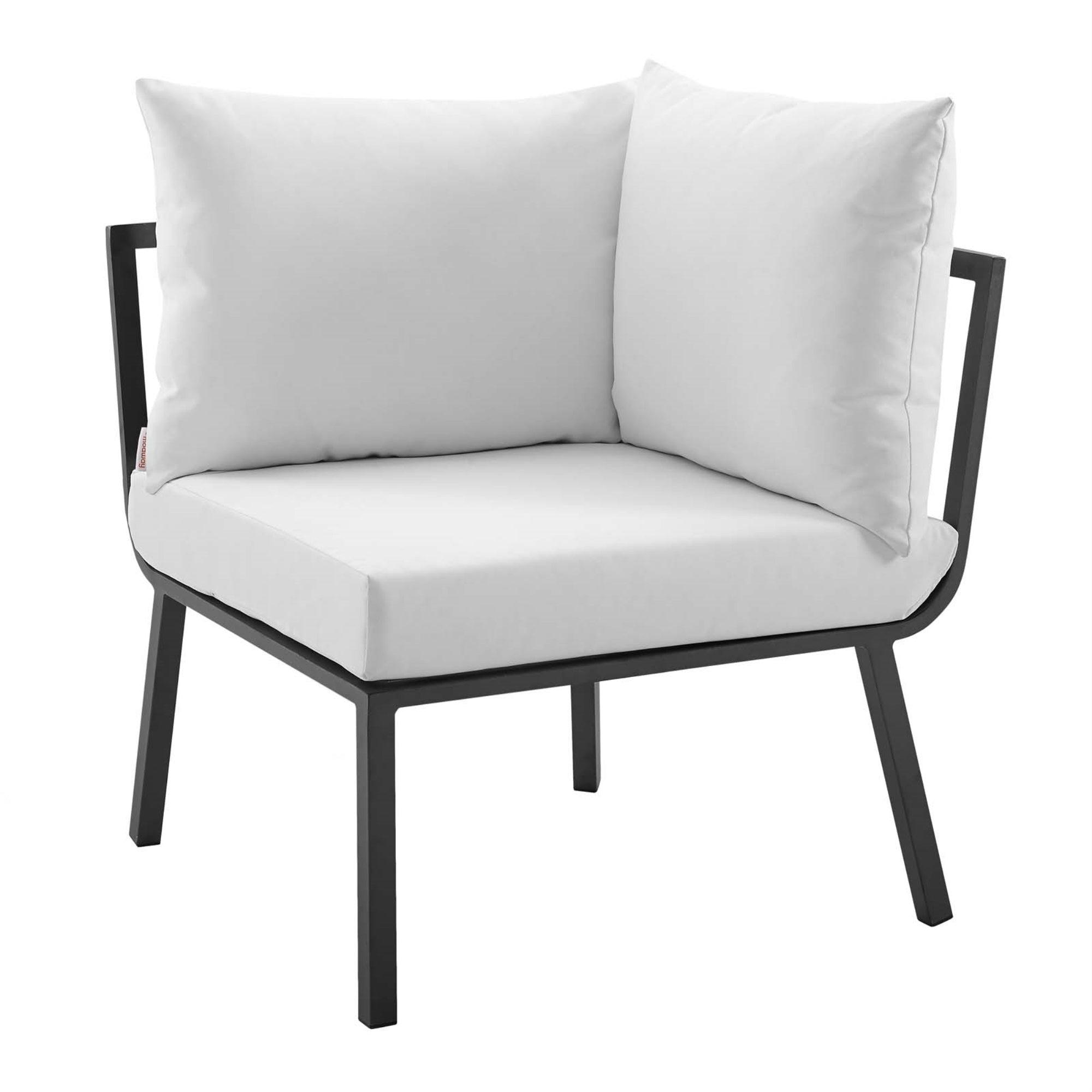 Modway Riverside 5 Piece Outdoor Patio Aluminum Set Gray White