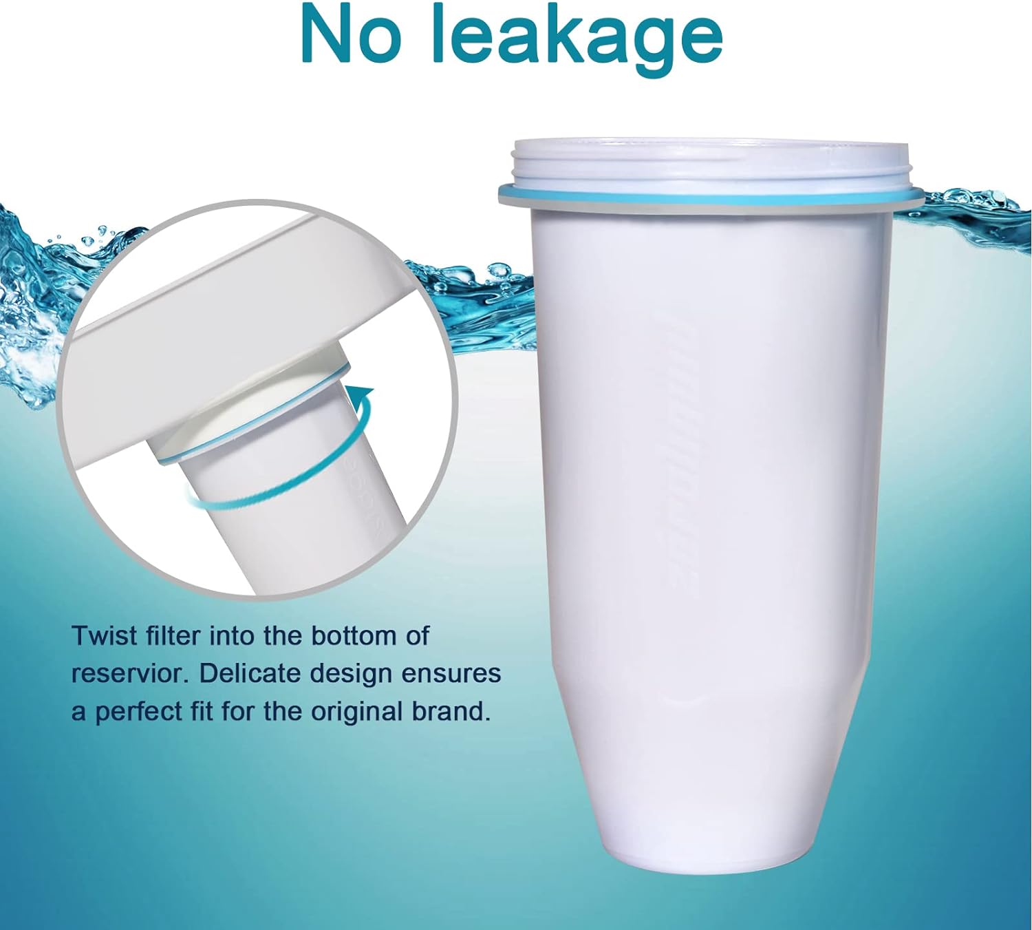 Generic ZR-017 Water Filter Replacement, Compatible with Zero Water Pitchers and Dispensers, Advanced 6-Stage Filter to Remove 99.9% Le