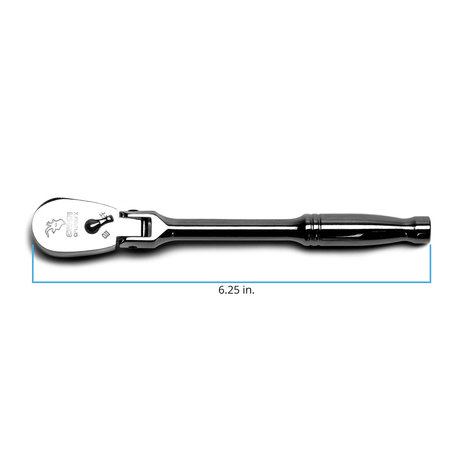 Capri Tools 1/4-In Drive Low Profile Flex-Head Ratchet, True 72-Tooth, 5-Degree Swing Arc, 180-Degree Flex-Head
