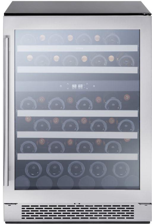 Zephyr PRW24C02BG 24 Presrv Dual Zone Wine Cooler with 45 Bottle Capacity in Stainless Steel