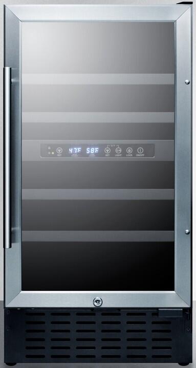 Summit SWC182ZCSS 18 Dual Zone Built-In Wine Cellar 28 Bottle in Stainless Steel