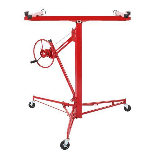 Great Choice Products New 16&s; Drywall Panel Lifter Hoist Jack Rolling Caster Lockable Diy Tool 150 Lbs