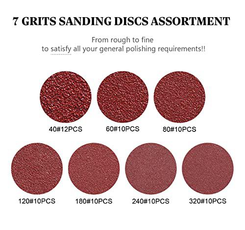 s satc 72 pcs 5 inch 8 hole hook and loop adhesive sanding discs sandpaper for random orbital sander 40 60 80 120 180 240 320