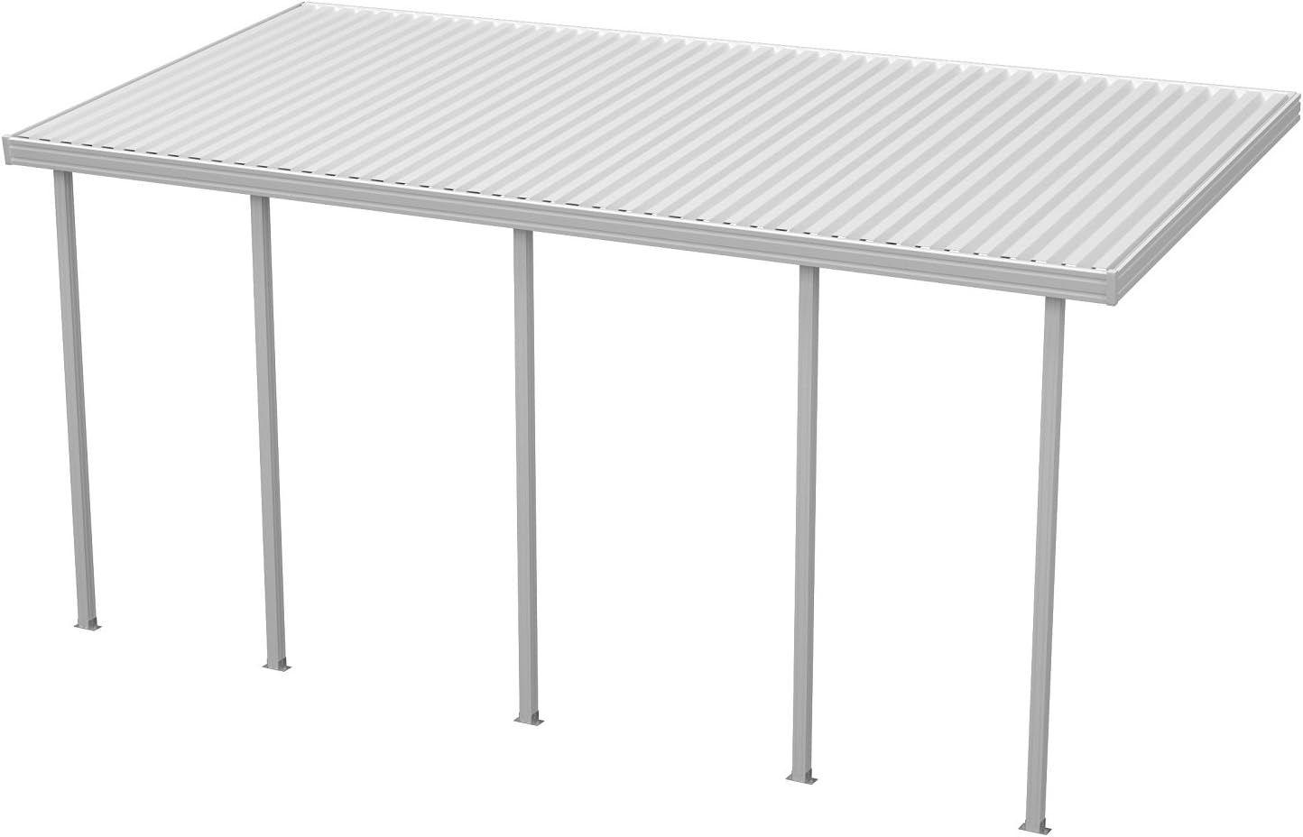 Four Seasons Outdoor Living Solutions TWV Series 36 ft wide x 12 ft deep Aluminum Patio Cover with 10lb Snowload &a; 5 Posts in White